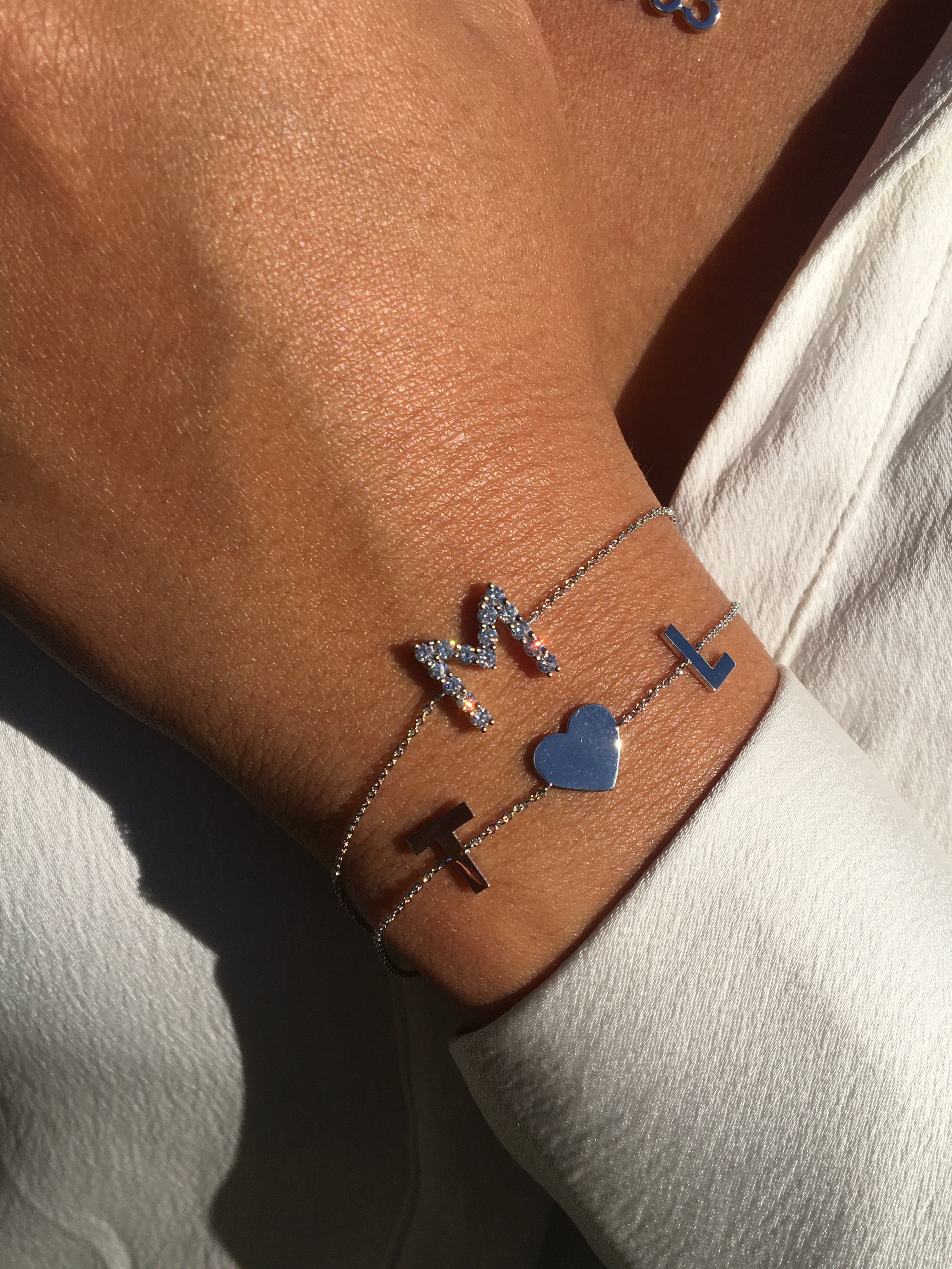 Solid Gold Initial Heart Bracelet - Armans Fine Jewellery