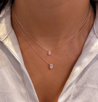 Pear Solitaire Lab Grown Diamond Pendant - Armans Fine Jewellery
