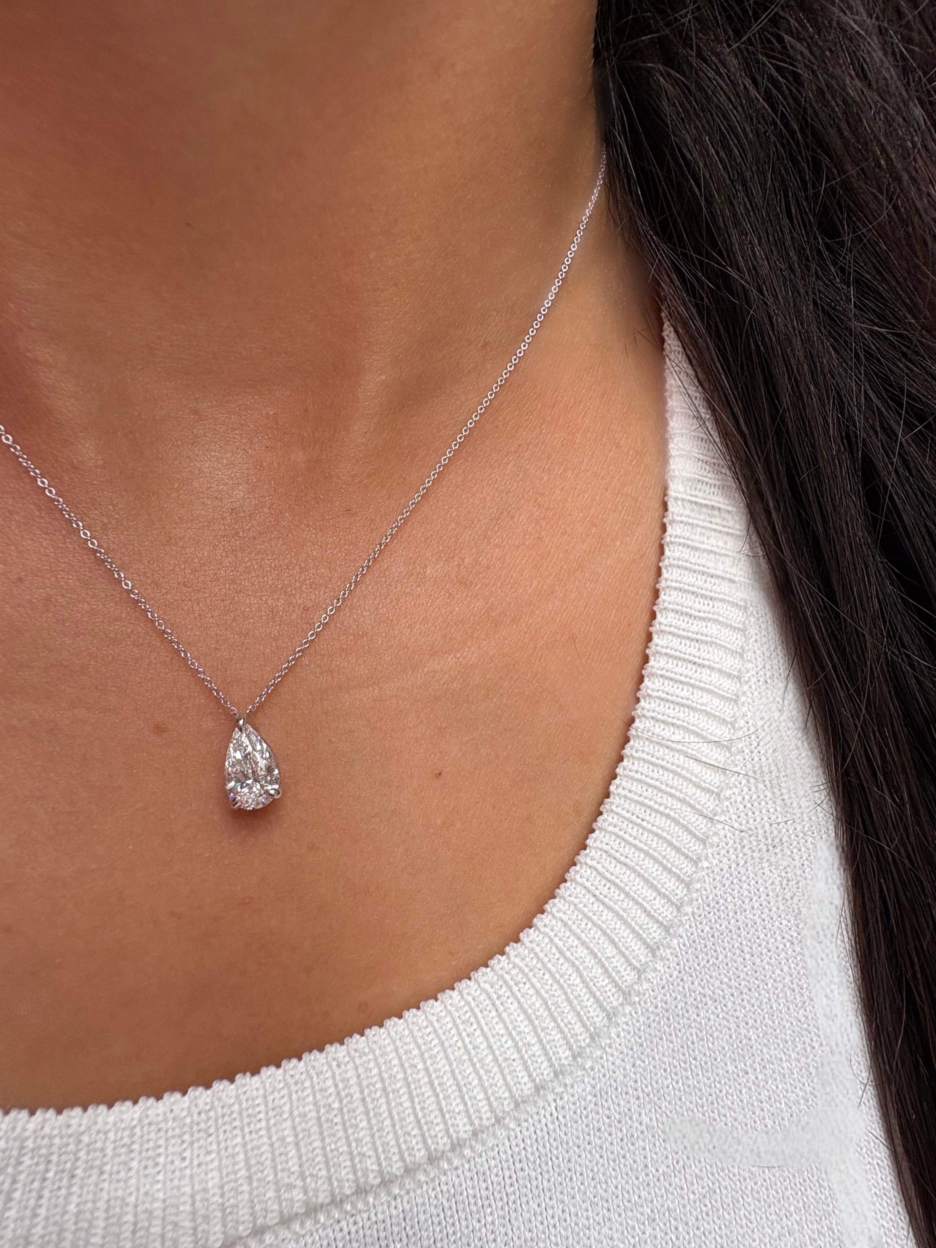 Pear Solitaire Lab Grown Diamond Pendant - Armans Fine Jewellery