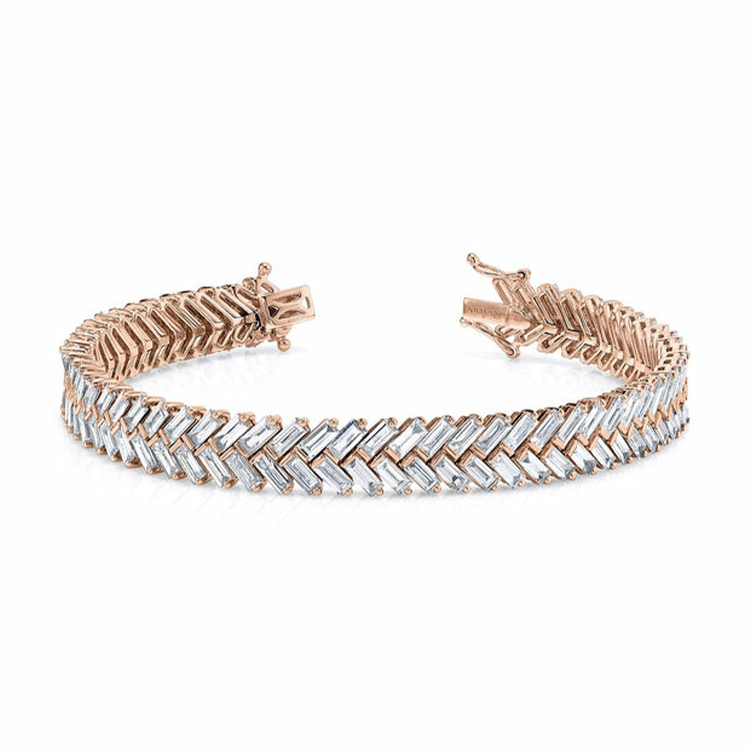 Chunky Baguette Diamond Chevron Bracelet