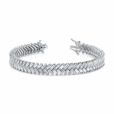 Chunky Baguette Diamond Chevron Bracelet - Armans Fine Jewellery