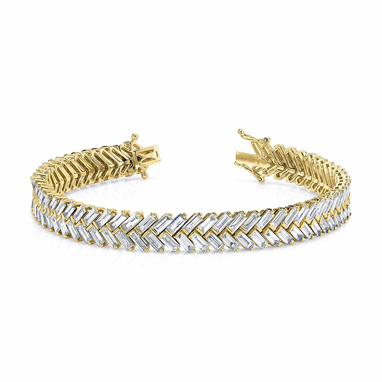Chunky Baguette Diamond Chevron Bracelet - Armans Fine Jewellery