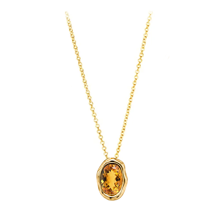 Gold Edge Lab Birthstone Necklace