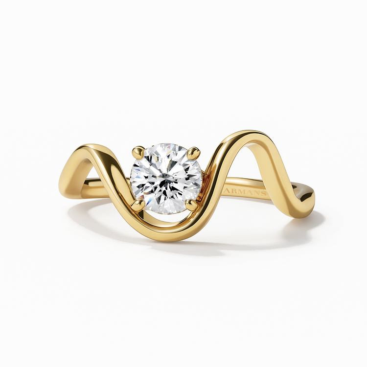Cora Wave Diamond Engagement Ring - Armans Fine Jewellery