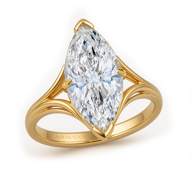 Crown Flame Marquise Engagement Ring - Armans Fine Jewellery