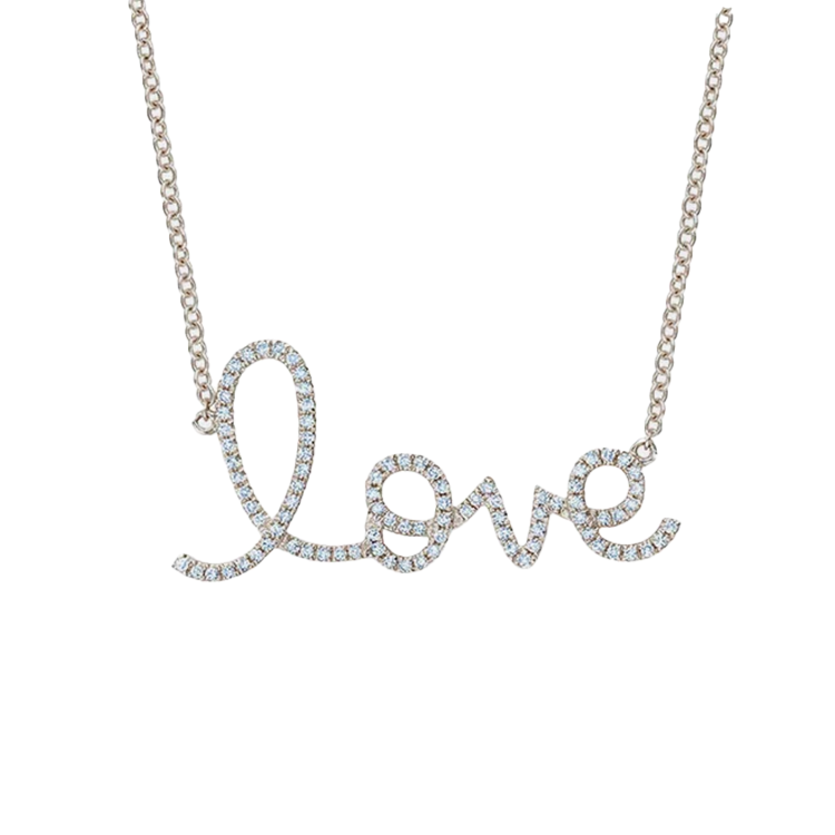 Cursive Love Diamond Necklace - Armans Fine Jewellery
