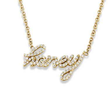 Cursive Pavé Diamond Name Necklace - Armans Fine Jewellery