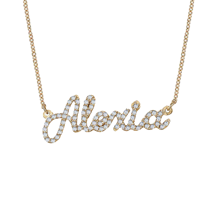 Cursive Pavé Diamond Name Necklace - Armans Fine Jewellery