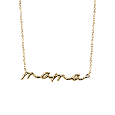 Cursive Solid Gold Mama Necklace - Armans Fine Jewellery