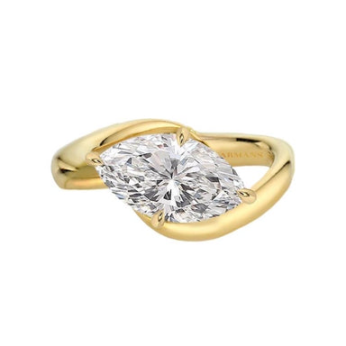 Curved Marquise Diamond Engagement Ring - Armans Fine Jewellery