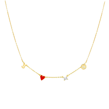 Custom Initial Heart Zodiac Necklace - Armans Fine Jewellery