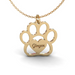 Custom Paw Print Necklace with Heart Engraving - Armans Fine Jewellery