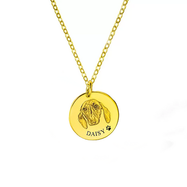 Custom Pet Portrait Disc Necklace - Armans Fine Jewellery