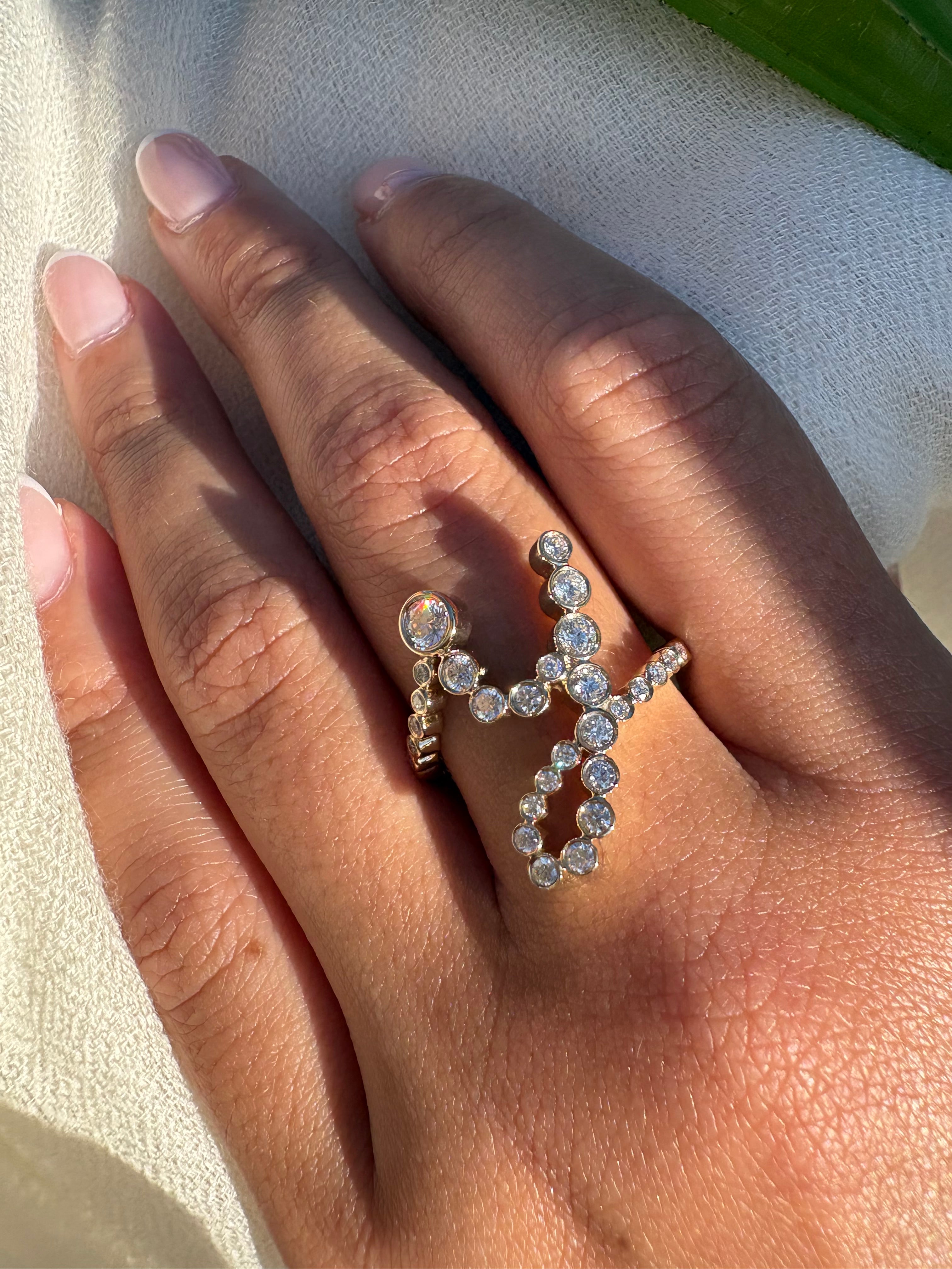 Bubble Diamond Initial Ring - Armans Fine Jewellery