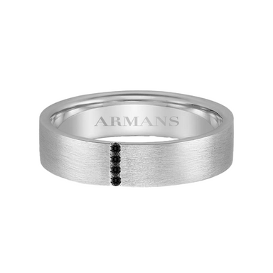 Damon Black Diamond Wedding Band - Armans Fine Jewellery
