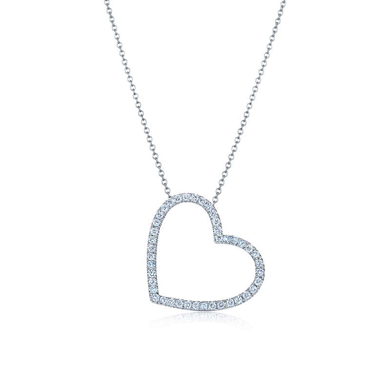Dangling Diamond Heart Pendant - Armans Fine Jewellery