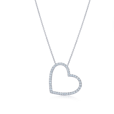 Dangling Diamond Heart Pendant - Armans Fine Jewellery
