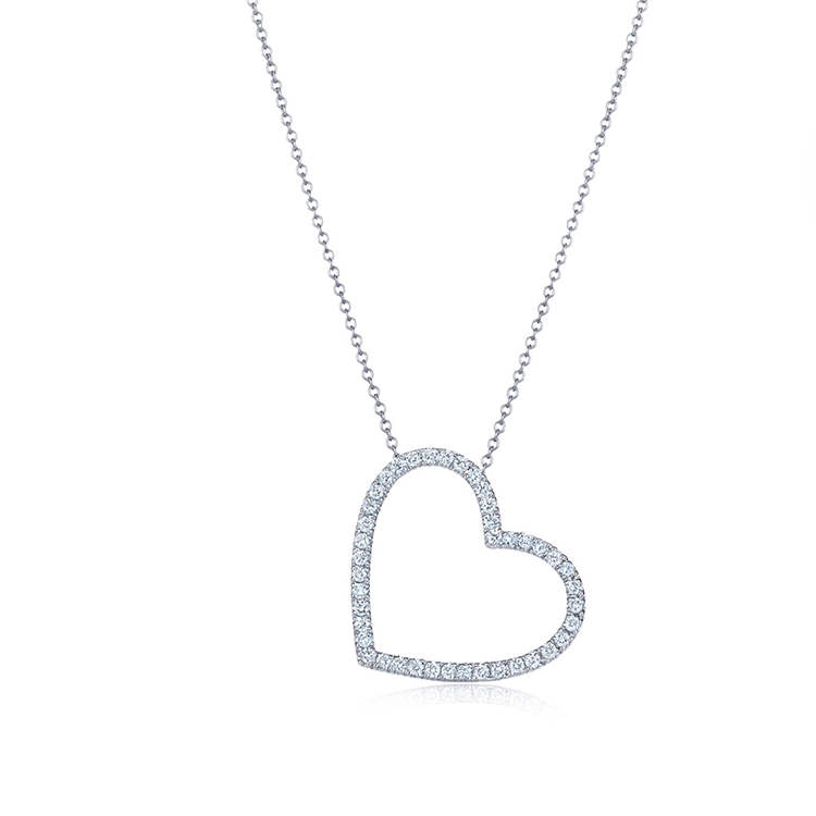 Dangling Diamond Heart Pendant - Armans Fine Jewellery