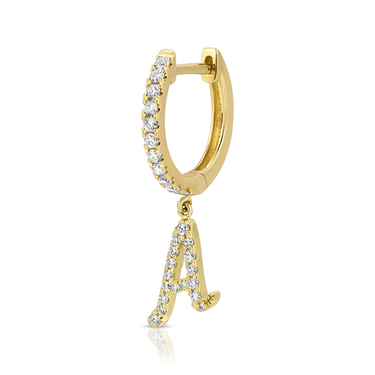 Dangling Diamond Initial Earring - Armans Fine Jewellery