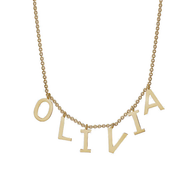 Dangling Solid Gold Name Necklace - Armans Fine Jewellery