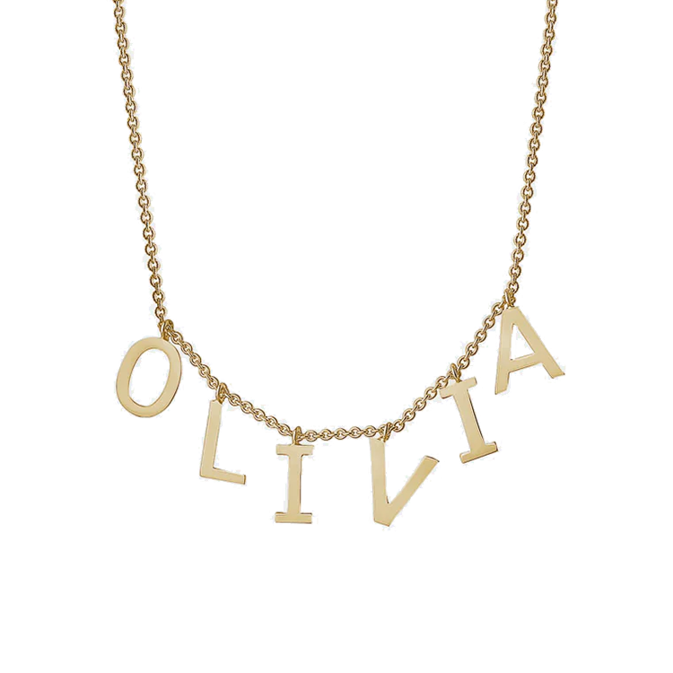 Dangling Solid Gold Name Necklace - Armans Fine Jewellery