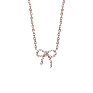 Diamond Bow Necklace - Armans Fine Jewellery