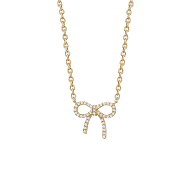 Diamond Bow Necklace - Armans Fine Jewellery