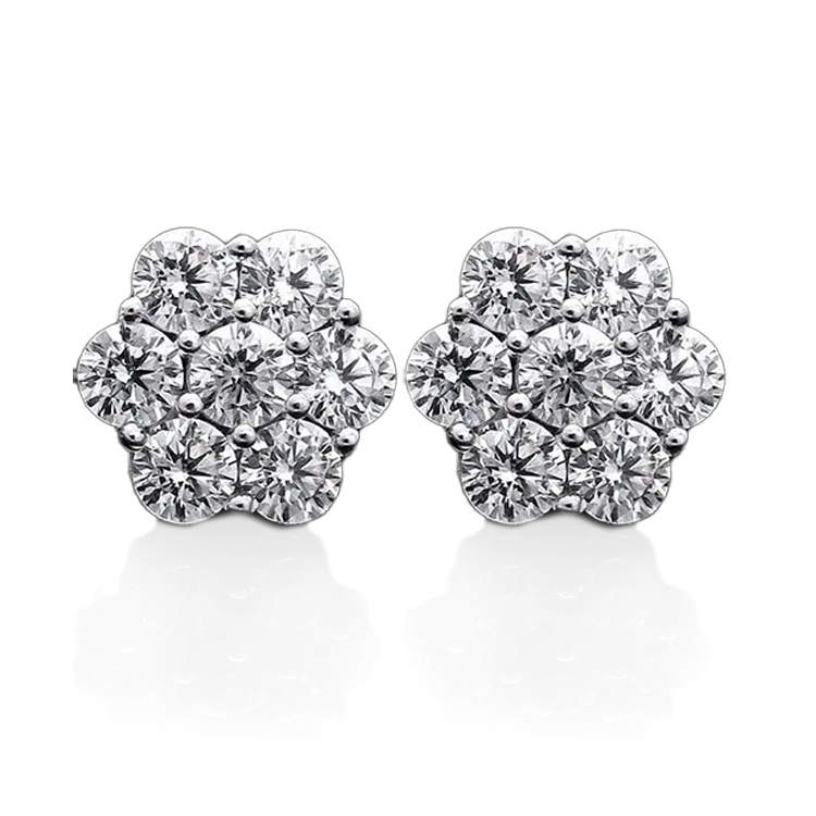 Diamond Cluster Studs - Armans Fine Jewellery