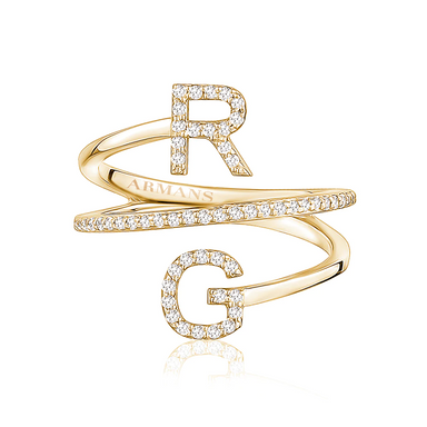 Diamond Doublet Initial Spiral Ring - Armans Fine Jewellery