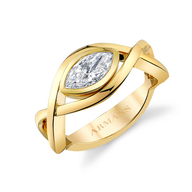 Green Emerald Evil Eye Intertwine Ring - Armans Fine Jewellery