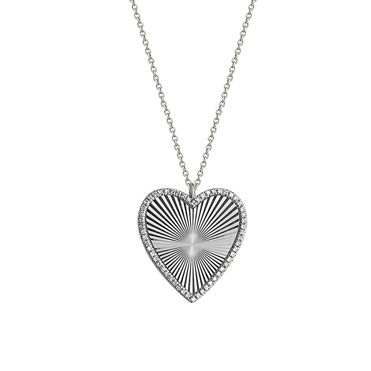 Fluted Heart Necklace - Armans Fine Jewellery