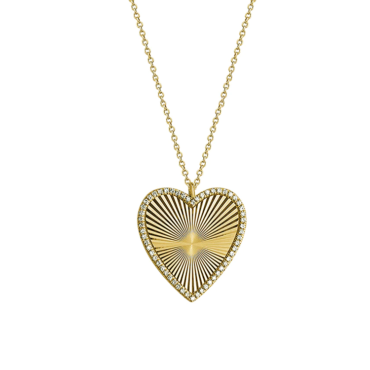Fluted Heart Necklace - Armans Fine Jewellery