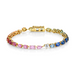 Diamond Heart Rainbow Tennis Bracelet - Armans Fine Jewellery