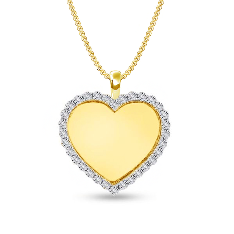 Diamond Heart Shaped Memorial Photo Necklace - Armans Fine Jewellery