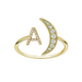 Diamond Initial Crescent Ring - Armans Fine Jewellery