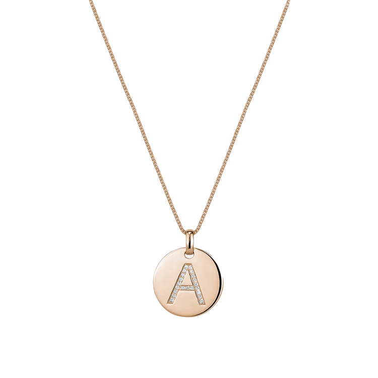 Diamond Initial Disc Necklace - Armans Fine Jewellery