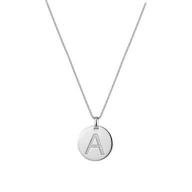 Diamond Initial Disc Necklace - Armans Fine Jewellery
