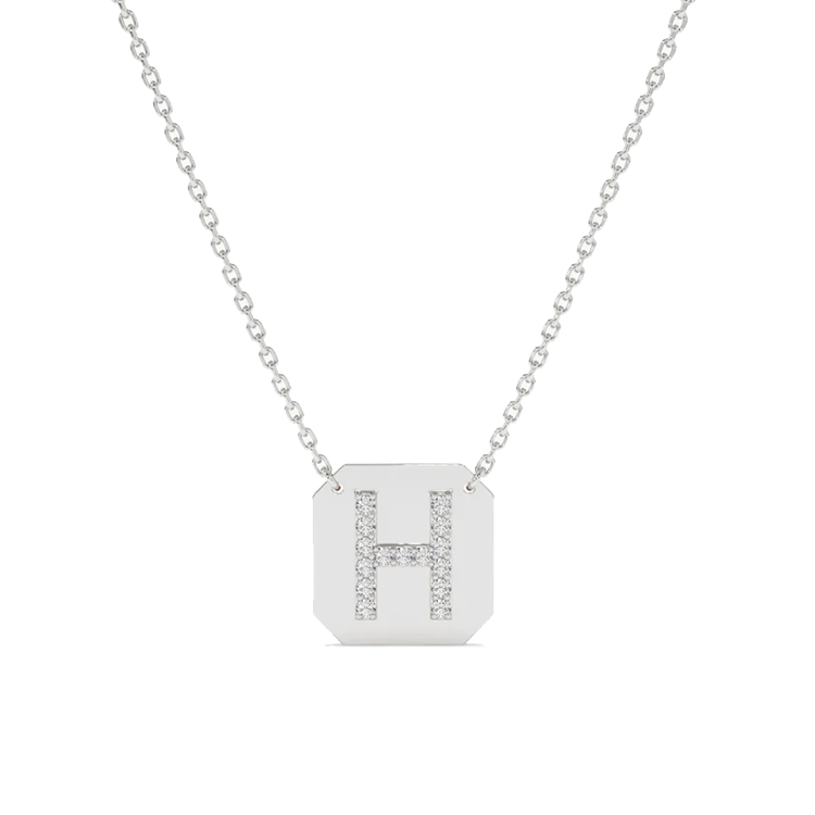 Diamond Initial Disc Necklace - Armans Fine Jewellery