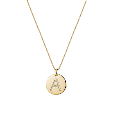 Diamond Initial Disc Necklace - Armans Fine Jewellery
