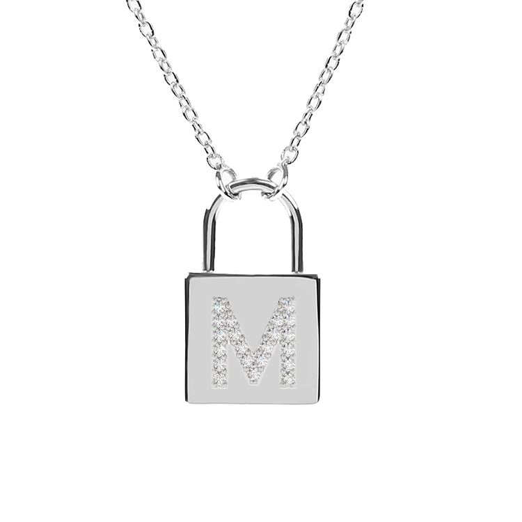 Diamond Initial Padlock Necklace - Armans Fine Jewellery