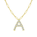 Diamond Initial Pendant with Paperclip Chain - Armans Fine Jewellery