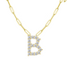 Diamond Initial Pendant with Paperclip Chain - Armans Fine Jewellery