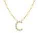 Diamond Initial Pendant with Paperclip Chain - Armans Fine Jewellery