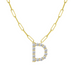 Diamond Initial Pendant with Paperclip Chain - Armans Fine Jewellery