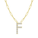 Diamond Initial Pendant with Paperclip Chain - Armans Fine Jewellery
