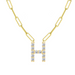 Diamond Initial Pendant with Paperclip Chain - Armans Fine Jewellery