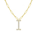 Diamond Initial Pendant with Paperclip Chain - Armans Fine Jewellery