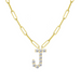 Diamond Initial Pendant with Paperclip Chain - Armans Fine Jewellery