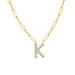 Diamond Initial Pendant with Paperclip Chain - Armans Fine Jewellery