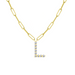 Diamond Initial Pendant with Paperclip Chain - Armans Fine Jewellery